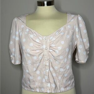 Polka Dot Button-Up Women Top